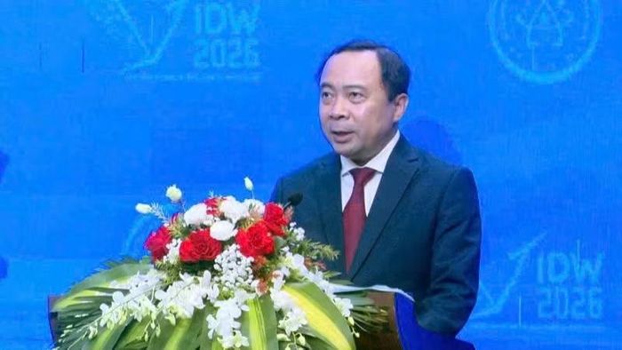 Bộ trưởng Khoa học và Công nghệ Vũ Hải Quân phát biểu tại sự kiện. (Ảnh: QUANG THỌ)
