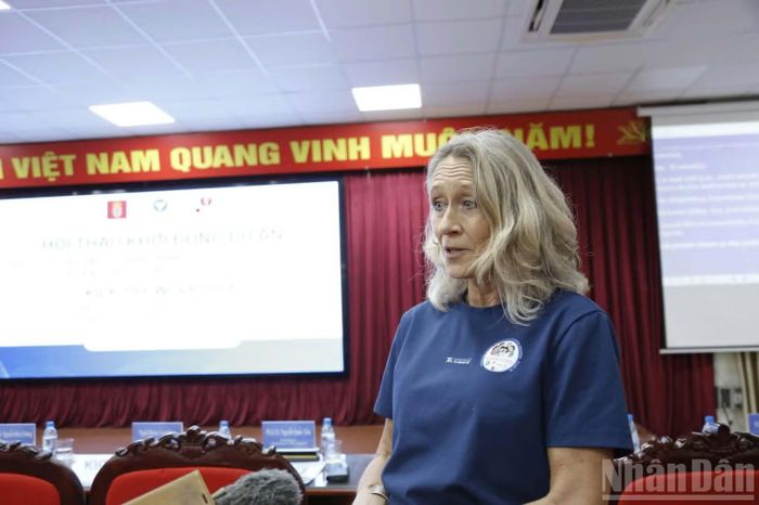 Giáo sư Tine Mette Gammeltoft kỳ vọng dự án sẽ tạo bước tiến mới trong nghiên cứu sức khỏe bà mẹ và trẻ em. (Ảnh: MAI TÚ)