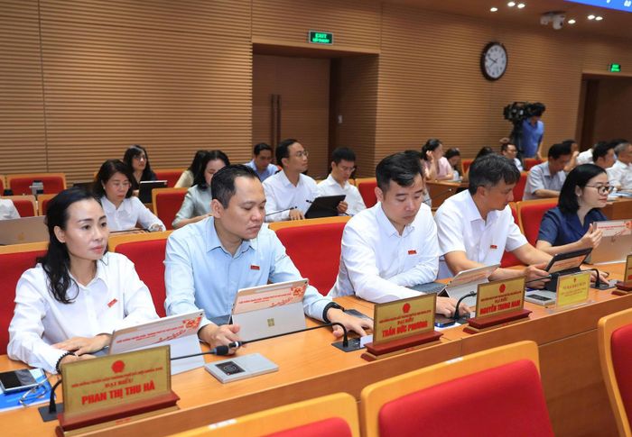  Các đại biểu thông qua nghị quyết. Ảnh: VIẾT THÀNH