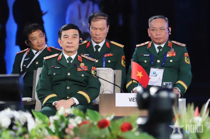 Đại tướng Phan Văn Giang phát biểu tại Cuộc gặp không chính thức Bộ trưởng Quốc phòng ASEAN - Hoa Kỳ.