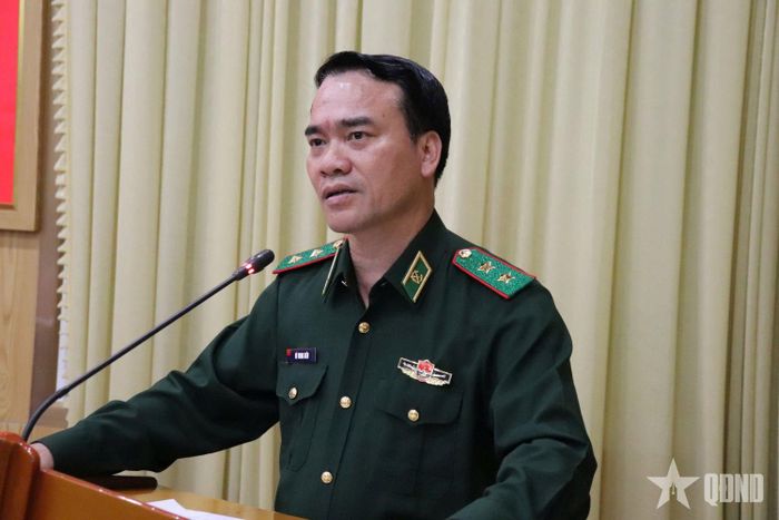 Trung tướng Vũ Trung Kiên phát biểu tại điểm cầu trung tâm.