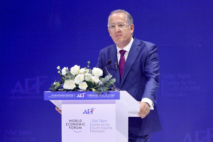  Ông Denis Depoux phát biểu tại phiên tham luận và đối thoại chuyên sâu. Ảnh: HÙNG TRIỀU 
