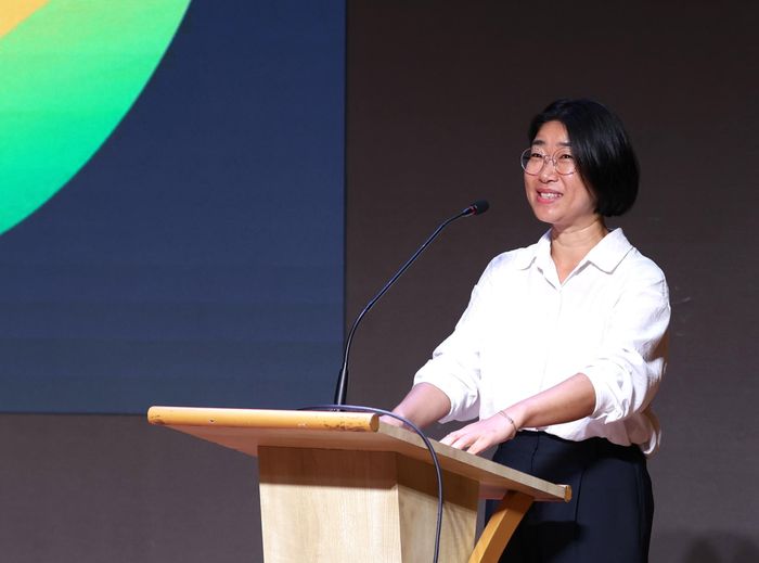 Bà Song Haewon phát biểu.