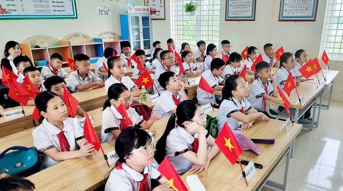 Học sinh Trường Tiểu học Thiệu Dương (phường Hàm Rồng, tỉnh Thanh Hóa).