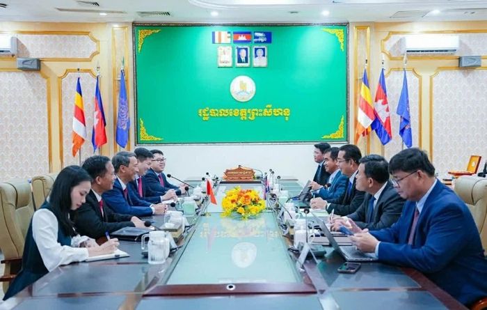 Toàn cảnh buổi tiếp xúc. (Nguồn: TLSQ Việt Nam tại Sihanoukville)