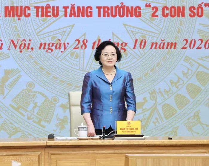 Phó Thủ tướng Phạm Thị Thanh Trà phát biểu mở đầu buổi làm việc - Ảnh: CP
