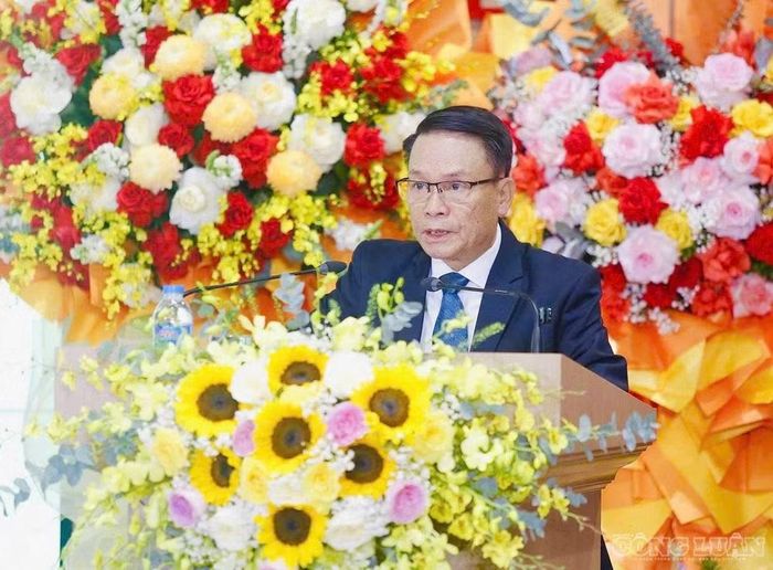 Ông Nguyễn Đức Lợi, nguyên Ủy viên Trung ương Đảng, Phó Chủ tịch Thường trực Hội Nhà báo Việt Nam phát biểu tại Đại hội. Ảnh: TV