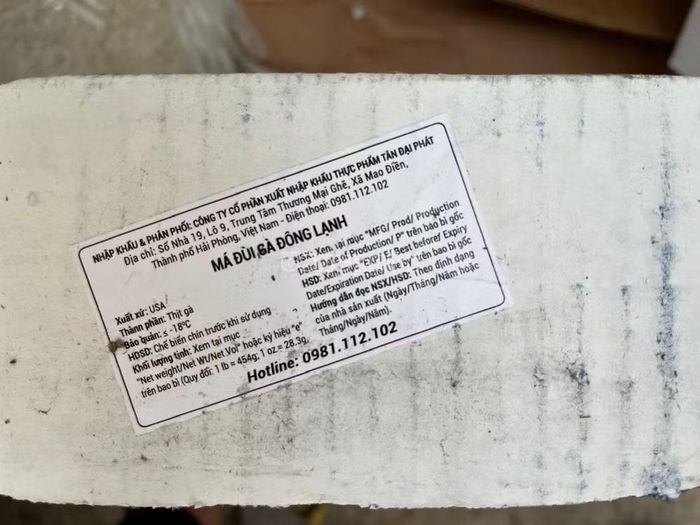 Bao bì bên ngoài sản phẩm.