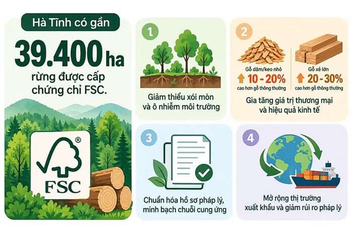 Đến nay, Hà Tĩnh có gần 39.400 ha rừng được cấp chứng chỉ FSC.