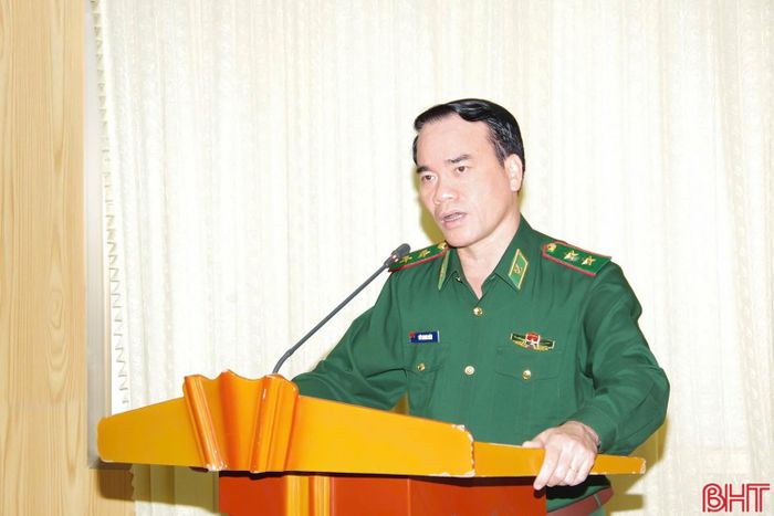 Trung tướng Vũ Trung Kiên – Ủy viên Trung ương Đảng, Tư lệnh Bộ đội Biên phòng Việt Nam phát biểu chỉ đạo tại điểm cầu tỉnh Nghệ An.