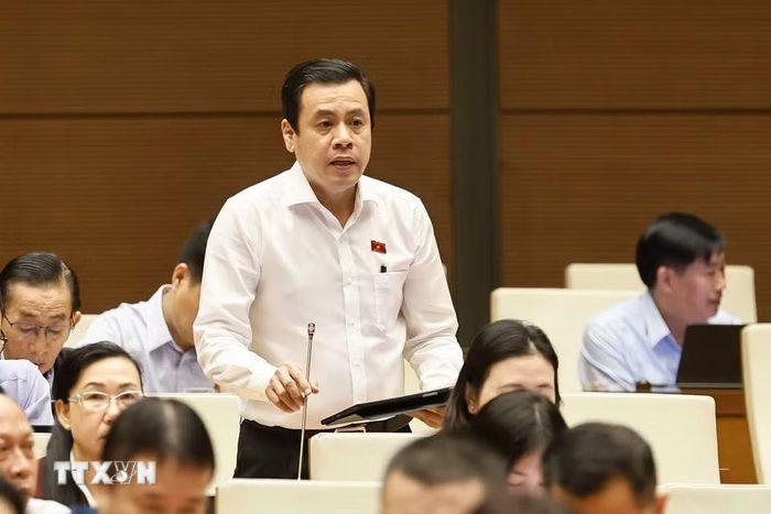 Đại biểu Quốc hội Thành phố Hồ Chí Minh Trần Anh Tuấn phát biểu. (Ảnh: Doãn Tấn/TTXVN)