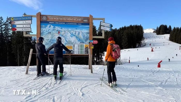 Một địa điểm trượt tuyết tại thị trấn Chamonix, dưới chân đỉnh Mont Blanc. (Ảnh: Hữu Chiến/TTXVN)
