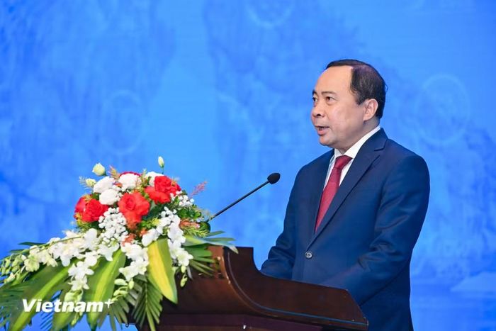 Bộ trưởng Khoa học và Công nghệ Vũ Hải Quân phát biểu tại Tuần lễ Số Quốc tế Việt Nam năm 2026. (Ảnh: Minh Sơn/Vietnam+)