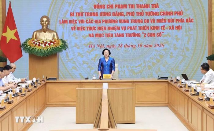 Phó Thủ tướng Phạm Thị Thanh Trà chủ trì buổi làm việc. (Ảnh: An Đăng/TTXVN)
