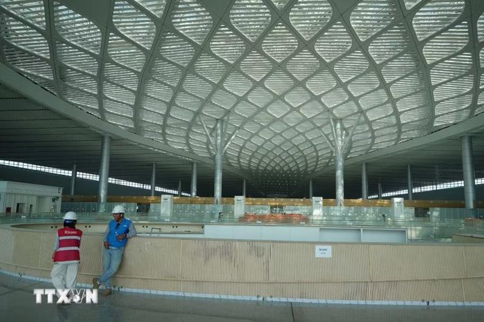 Khu vực trung tâm nhà ga hành khách sân bay Long Thành. (Ảnh: Công Phong/TTXVN)