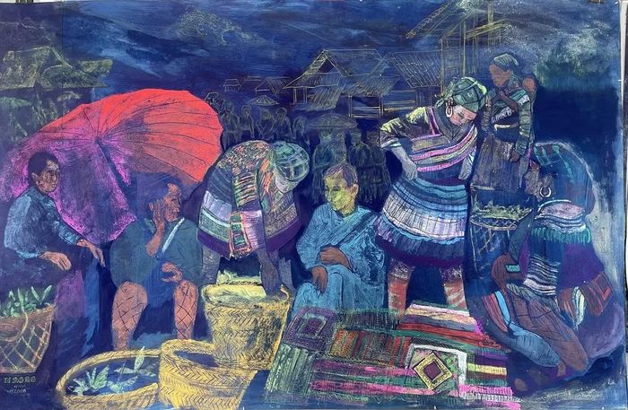 "Chợ quê" - Nguyễn Duy Nhiếp. (Ảnh: Ban tổ chức)