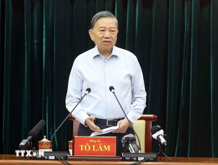 Tổng Bí thư, Chủ tịch nước Tô Lâm phát biểu chỉ đạo. (Ảnh: Thống Nhất/TTXVN)