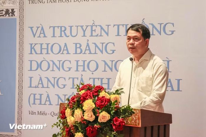 Tiến sỹ Lê Xuân Kiêu, Giám đốc Trung tâm Hoạt động Văn hóa khoa học Văn Miếu-Quốc Tử Giám. (Ảnh: Trịnh Ngọc/Vietnam+)