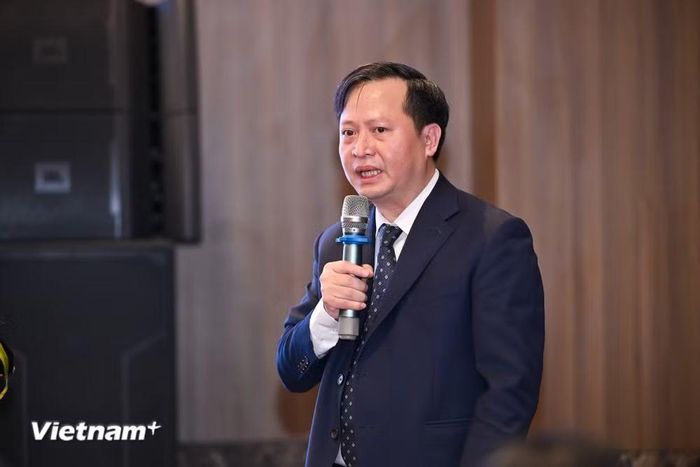 Ông Nguyễn Mai Dương, Cục trưởng Cục Đổi mới sáng tạo chia sẻ tại Diễn đàn. (Ảnh: Minh Sơn/Vietnam+)