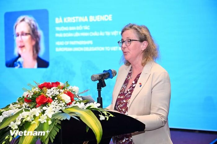Bà Kristina Buende, Trưởng ban Đối tác, Phái đoàn Liên minh châu Âu tại Việt Nam. (Ảnh: Minh Sơn/Vietnam+)