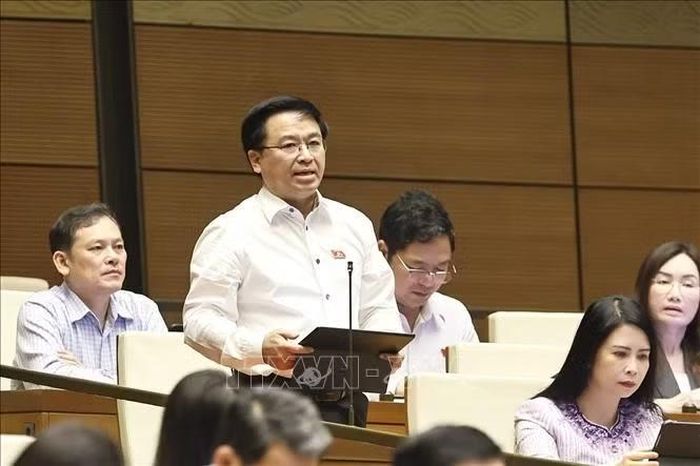 Đại biểu Quốc hội TP Hải Phòng Bùi Xuân Hải phát biểu. Ảnh: Doãn Tấn/TTXVN