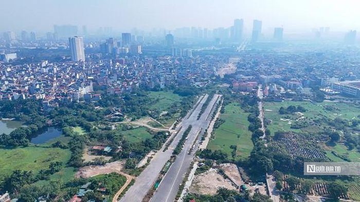Đường Tây Thăng Long đoạn chạy qua phường Đông Ngạc (Ảnh: Hữu Thắng).