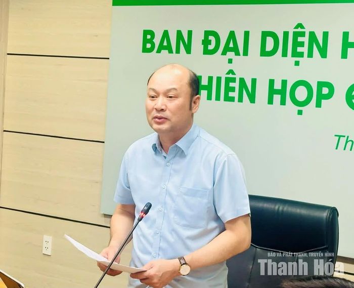Phó Chủ tịch UBND tỉnh Cao Văn Cường - Trưởng Ban đại diện HĐQT NHCSXH tỉnh phát biểu chỉ đạo tại hội nghị.