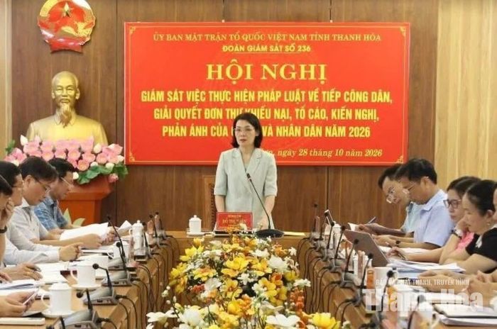 Phó Chủ tịch Thường trực Ủy ban MTTQ tỉnh Đỗ Thị Toán kết luận buổi giám sát.
