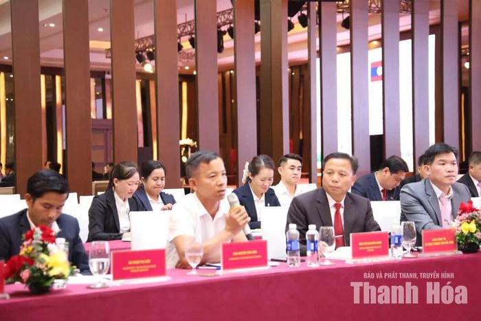 Đại diện doanh nghiệp tỉnh Hủa Phăn đề xuất lĩnh vực hợp tác.