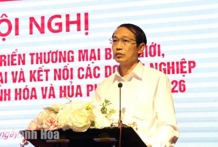 Phó Giám đốc Sở Công Thương Lê Tiến Dũng phát biểu tại hội nghị.