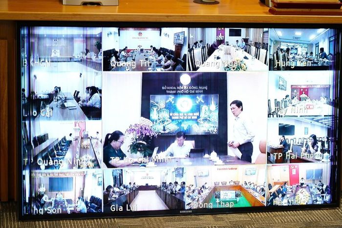 Sở Khoa học và Công nghệ các tỉnh tham gia hội nghị trực tuyến.