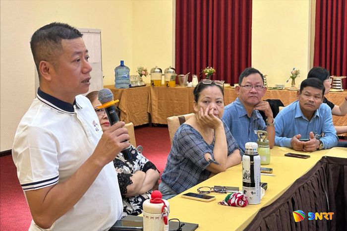 Học viên phát biểu tại lớp tập huấn. Ảnh: DUY AN