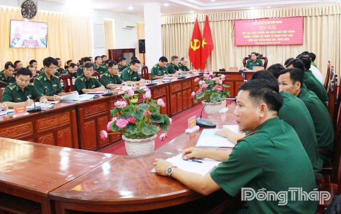 Quang cảnh hội nghị tại điểm cầu tỉnh Đồng Tháp.