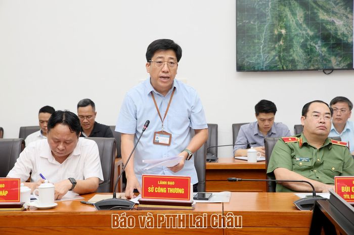 Lãnh đạo Sở Công thương phát biểu tại buổi làm việc. 