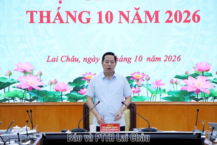 Đồng chí Hà Quang Trung - Phó Bí thư Tỉnh ủy, Chủ tịch UBND tỉnh phát biểu kết luận phiên họp.