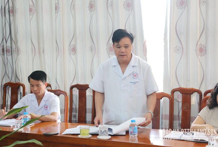 Giám đốc TTYT khu vực Cao Lộc phát biểu tại buổi khảo sát