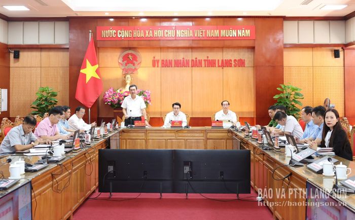 Đồng chí Nguyễn Cảnh Toàn, Phó Bí thư Tỉnh ủy, Chủ tịch UBND tỉnh phát biểu tại buổi làm việc
