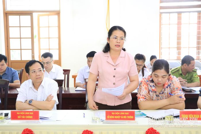 Lãnh đạo Sở Nông nghiệp và Môi trường phát biểu tại buổi kiểm tra