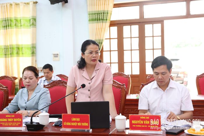 Lãnh đạo Sở Nông nghiệp và Môi trường phát biểu tại buổi khảo sát