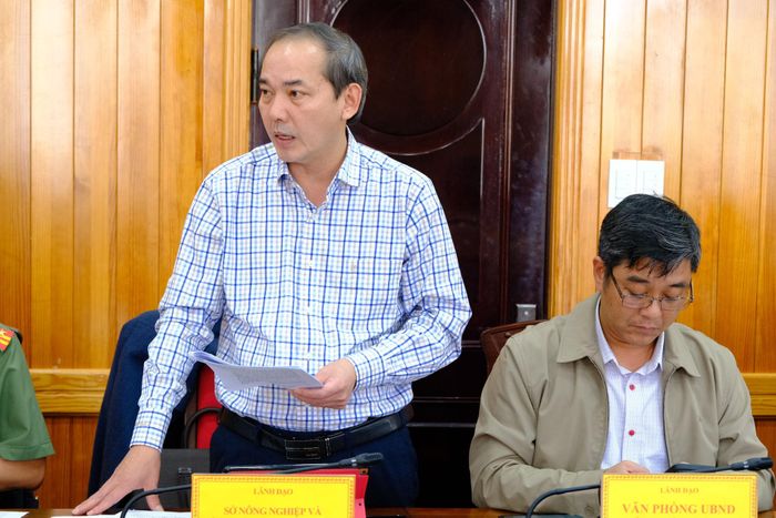 Ông Võ Văn Minh, Phó Giám đốc Sở Nông nghiệp và Môi trường phát biểu tại buổi làm việc