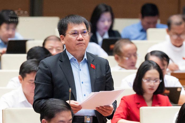 Đại biểu Dương Khắc Mai, Phó trưởng Đoàn chuyên trách Đoàn ĐBQH tỉnh Lâm Đồng phát biểu tại nghị trường sáng 28/10. (Ảnh: Quốc hội)