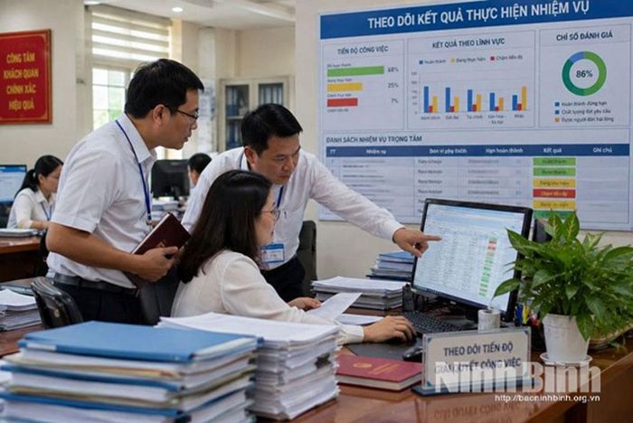 Theo dõi tiến độ giải quyết công việc.