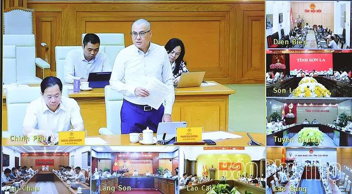 Đồng chí Bí thư Tỉnh ủy Phạm Đại Dương phát biểu tại điểm cầu Trung ương.