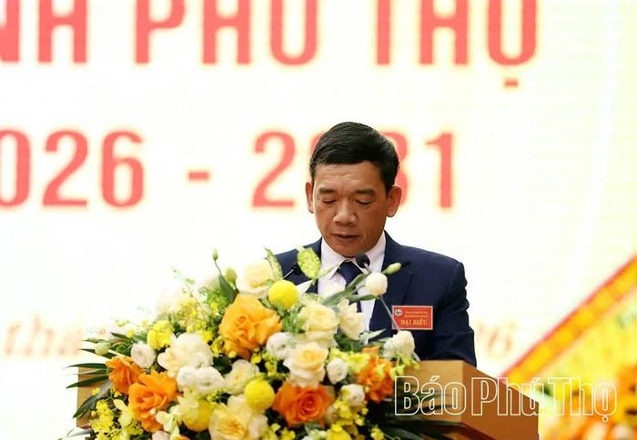 Tân Chủ tịch Hội NCT tỉnh Nguyễn Thành Văn đọc diễn văn bế mạc Đại hội.