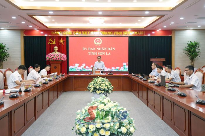 Đồng chí Phó Chủ tịch UBND tỉnh chủ trì cuộc họp.