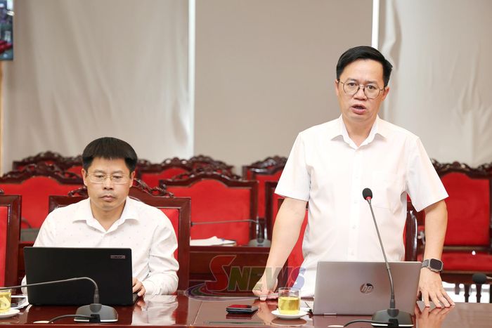 Lãnh đạo Sở Tài chính phát biểu tại cuộc làm việc.