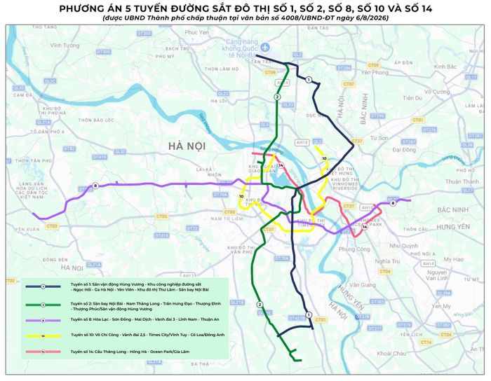 Hà Nội dự kiến triển khai khoảng 253,5km đường sắt đô thị trong vòng 5 năm.