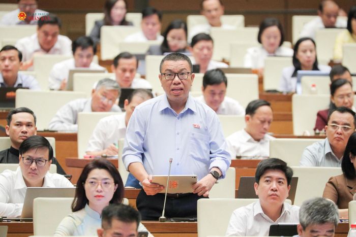 ĐBQH Trần Mạnh Huy (TP. Đà Nẵng) phát biểu. Ảnh: Hồ Long