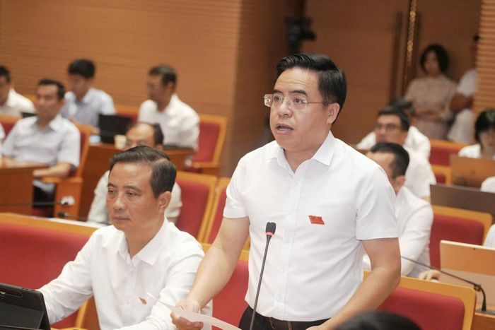 Đại biểu Trần Khánh Hưng phát biểu thảo luận tại kỳ họp. Ảnh: Thành Thái Hùng