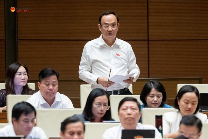 ĐBQH Nguyễn Ngọc Sơn (TP. Hải Phòng) phát biểu tại Hội trường. Ảnh: Phạm Thắng